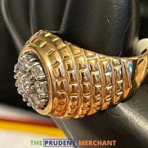 Men's Gold Fashion Ring Diamond Accent